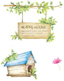 Set autocolante Ambiance Happy House, 42 x 30 cm