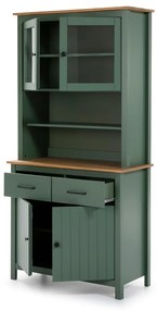 Vitrină verde din lemn de pin 90x180 cm Miranda – Marckeric