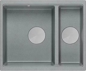 Chiuveta compozit incastrata Quadron Logan 150 gri - inox 56x46 cm