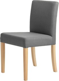 Scaun elegant, tapitat, design vintage scandinav Wilton gri/ natur