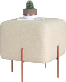 Taburet COPPER 58, stofa clasica crem, 40x40x42 cm