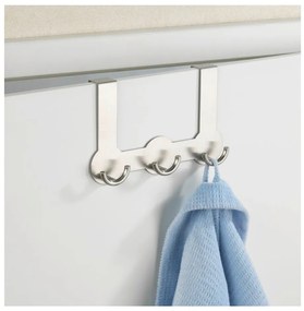 Cuier suspendat pentru ușă cu 3 cârlige Wenko Rondo, argintiu