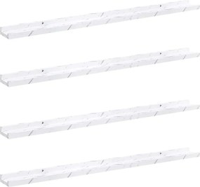 vidaXL Raft de perete 4 pcs Marmură albă 100 x 9 x 3 cm Lemn compozit