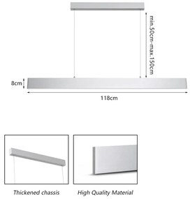 Lustră LED dimabilă pe cablu Brilagi SLIMLINE LED/40W/230V 3000-6000K argintiu + telecomandă