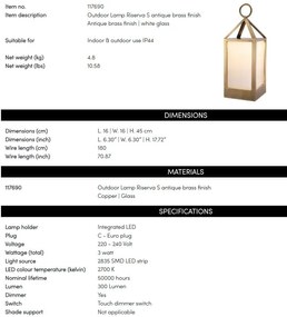 Lampa LUX pentru exterior, Protectie IP44, Riserva S