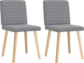 vidaXL Scaune de bucătărie, 2 buc., gri deschis, material textil