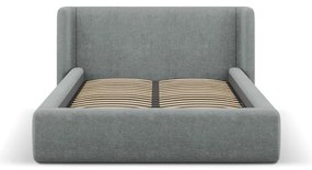 Pat matrimonial gri închis tapițat cu spațiu de depozitare cu somieră 160x200 cm Jason – Windsor &amp; Co Sofas