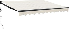 vidaXL Copertină retractabilă, crem, 3,5x2,5 m, textil și aluminiu