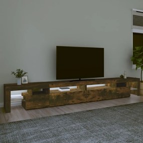 Comoda TV cu lumini LED, stejar fumuriu290x36,5x40cm 1, Stejar afumat, 290 x 36.5 x 40 cm