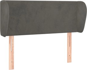 vidaXL Tăblie de pat cu aripioare gri închis 103x23x78/88 cm catifea