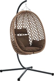 vidaXL Scaun suspendat ou Manual Cafea 104 x 100 x 191 cm poliratan