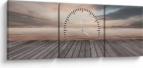 Tablou - Pier la apus de soare (cu ceas) (90x30 cm)