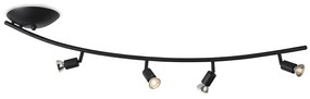Spotlight modern curbat negru cu 4 lumini - Jeany