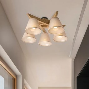 Lustră aplicată Brilagi ANTHONY 5xE14/40W/230V stejar/bej