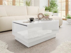 Măsuță cafea Nasonat 90 x 60 (alb lucios) (cu sp. depozitare). 1103747