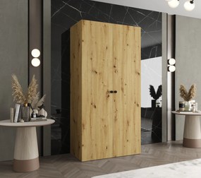 Dulap de haine 100 cm Parna 1 (Stejar artisan + Negru). 1125855