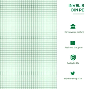 Mini sera gradina pentru plante, legume, fructe cu 3 ferestre tip rulou si protectie PE Anti-UV, verde 180x60x60cm Outsunny | Aosom Romania