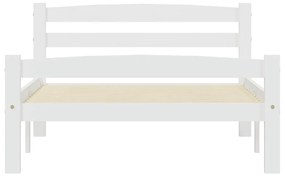 Cadru de pat cu 2 sertare, alb, 90x200 cm, lemn masiv pin Alb, 90 x 200 cm, 2 Sertare
