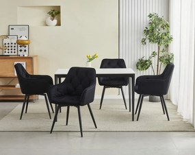 Scaun de masa rotativ JORK360 VELVET, negru