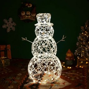 Aigostar - Decorațiune LED de Crăciun pentru exterior, om de zăpadă, 3,6W/31/230V, 2700K, 120cm, IP44