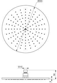 Palarie dus rotunda Ideal Standard Idealrain negru mat