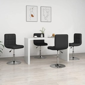 vidaXL Scaune de sufragerie, 4 buc., negru, piele ecologică