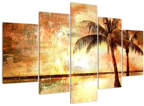 Tablou - Palmieri pe plajă (150x105 cm)