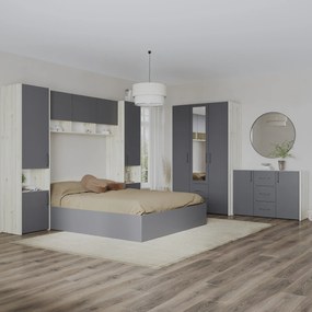 Set haaus V12, Pat 200 x 160 cm, Stejar Alb/Antracit