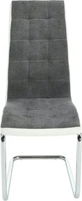 Scaun SALOMA NEW, gri/alb/crom, stofa clasica/piele ecologica/metal, 4