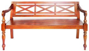 337079 vidaXL Bancă Batavia, maro închis, 123 cm, lemn masiv mahon