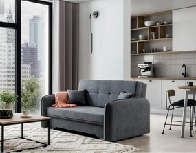 Canapea gri extensibilă/cu spațiu de depozitare cu tapițerie din chenille 155 cm Laine – ELTAP