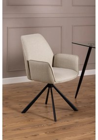 Set de scaune de sufragerie bej cu cotiere 2 buc. tapițat Glenda – Actona