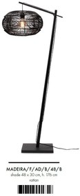 Lampadar eco din bambus cu ratan Madeira bl/48cm