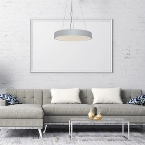 Lustra suspendata LED CCT si telecomanda Tesia 60cm, argintiu