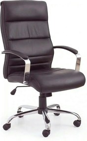 Scaun birou TEKSAS, negru, piele ecologica, 63x75x112/122 cm