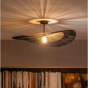 Brilagi - Lustră LED aplicată CERIA BOHO 1xE27/60W/230V Ø 80 cm negru/maro/negru