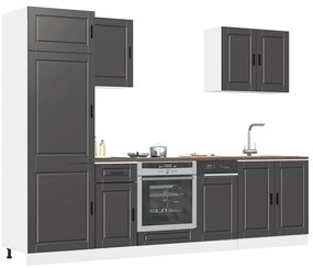 vidaXL Set dulap de bucătărie 7 piese „Kalmar” lemn negru prelucrat