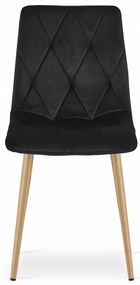 Scaun de sufragerie din catifea neagra LIBRA