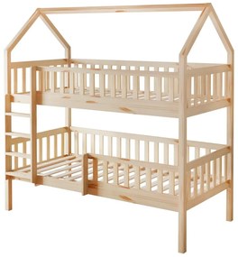 Pat etajat pentru copii 90 cm Virtuoso (natural) (cu somieră) (cu sp. depozitare). 1116556