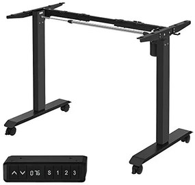 Cadru pentru birou electric reglabil negru din metal, 86-130 x 60 x 71,5-117 cm, Songmics