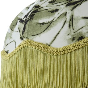 Abajur din material textil cu design cu frunze și interior alb 31,5/15/14 - Heritage