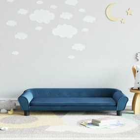 vidaXL Canapea pentru copii, albastru, 100x50x26 cm, catifea