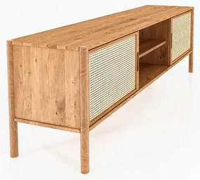 Masă TV din lemn de stejar 204x64 cm Pola - The Beds