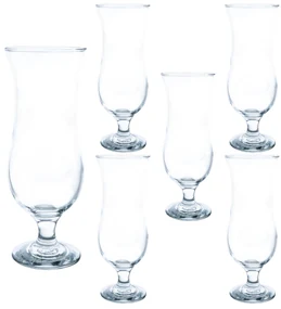 Set 6 pahare de 430 ml cu picior din sticla, Cesiro