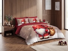 Lenjerie de pat din microfibra 3D SANTA GNOME rosie Dimensiune lenjerie de pat: 2 ks 70 x 90 cm | 140 x 200 cm
