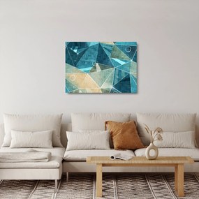 Tablou pe sticlă - Abstract turcoaz (70x50 cm)