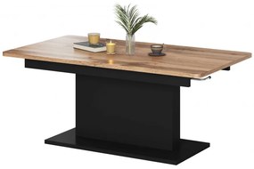 Masa extensibila Busetti stejar wotan/negru mat L126-167 cm