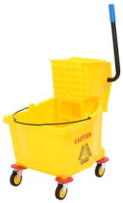 vidaXL Găleată de mop cu storcător și roți galben 36 L polipropilenă