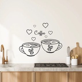 PIPPER. Autocolant de perete "Cești de cafea-translucide”