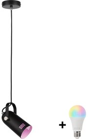 Paulmann LAVEA 79766 - Lustră suspendată pe cablu LED RGBW 1xE27/15W 230V, neagră